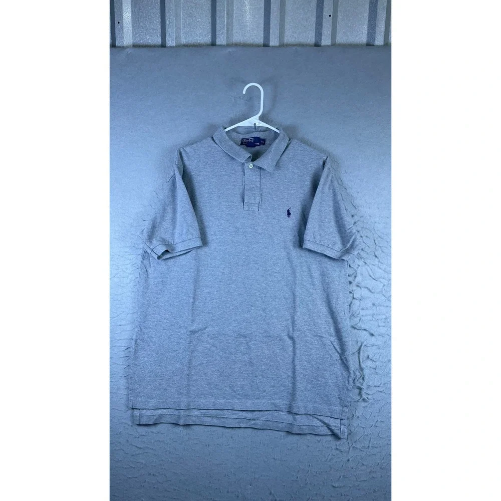 Polo Ralph Lauren Polo Shirt Mens XL Gray Excellent Short Sleeve Pique Cotton